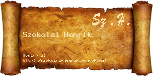 Szokolai Henrik névjegykártya