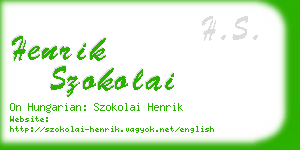 henrik szokolai business card